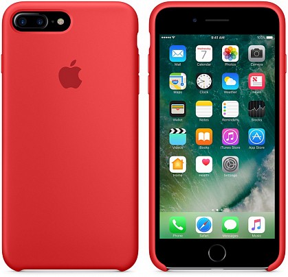 Чехол iPhone 8/7 Plus Silicone Case Red - ТвойGadget