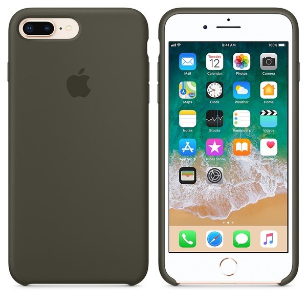 678256_main Чехол iPhone 8/7 Plus Silicone Case Dark Olive - ТвойGadget