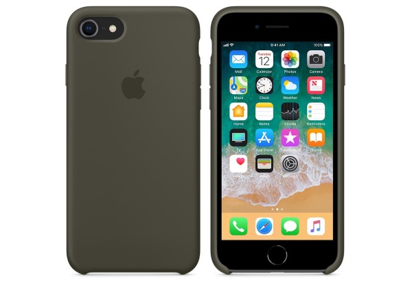 Чехол iPhone 8/7 Silicone Case Dark Olive - ТвойGadget
