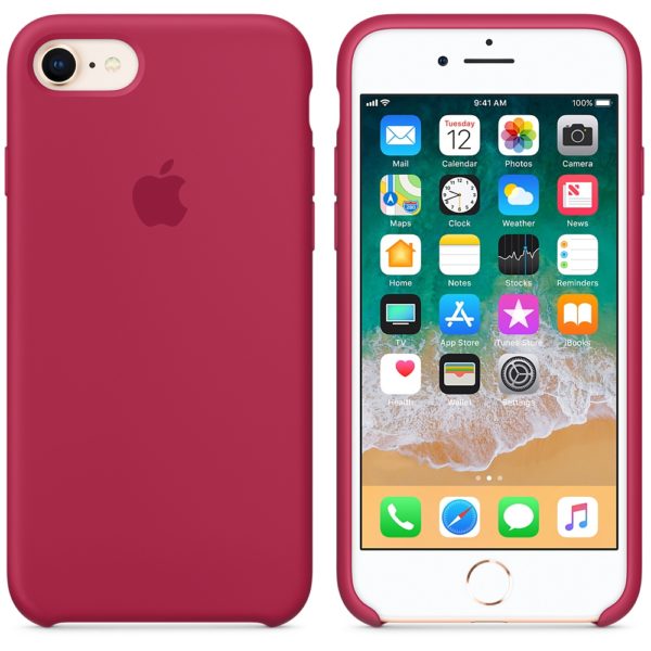 Чехол iPhone 8/7 Plus Silicone Case Rose Red - ТвойGadget