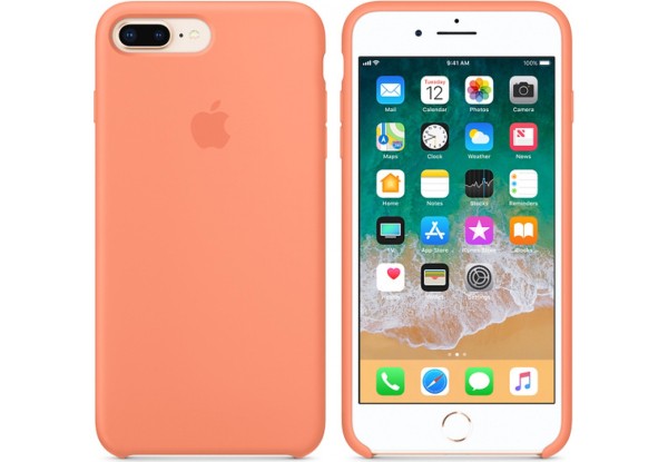 Чехол iPhone 8/7 Plus Silicone Case Peach - ТвойGadget