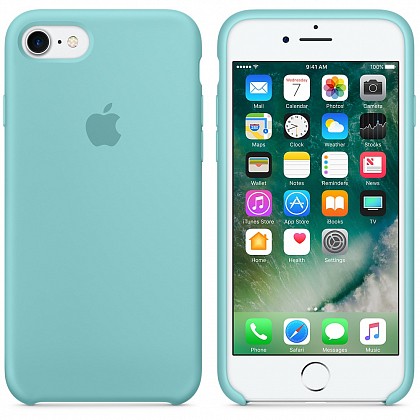 Чехол iPhone 8/7 Silicone Case Sea Blue - ТвойGadget