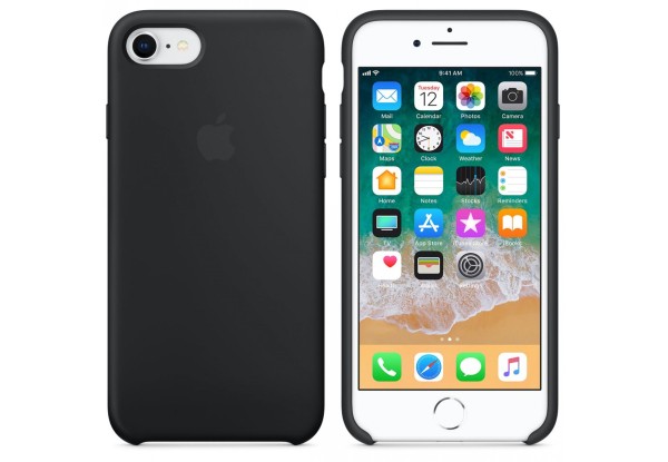 mqgk2_av1_silver Чехол iPhone 8/7 Silicone Case Black - ТвойGadget