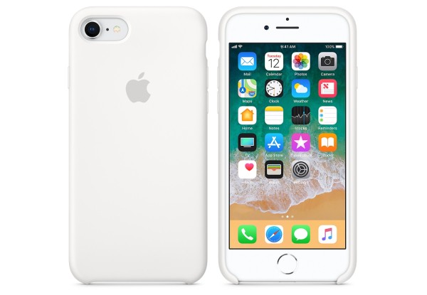 mqgl2_av1_silver_geo_us Чехол iPhone 8/7 Silicone Case White - ТвойGadget
