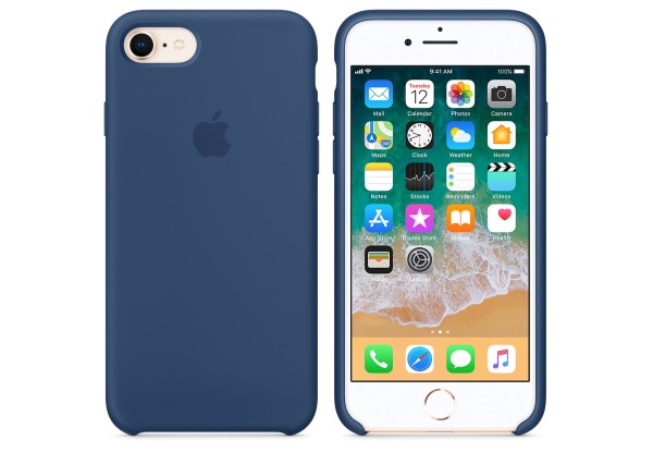 mqgn2_av1_gold Чехол iPhone 8/7 Silicone Case Blue Cobalt - ТвойGadget