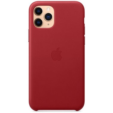 Чехол кожаный оригинальный iPhone 11 Pro Leather Case – PRODUCT Red (MWYF2) - ТвойGadget