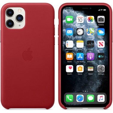 Чехол кожаный оригинальный iPhone 11 Pro Leather Case – PRODUCT Red (MWYF2) - ТвойGadget