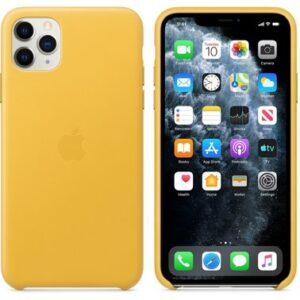Чехол кожаный оригинальный iPhone 11 Pro Max Leather Case - Meyer Lemon (MX0A2) — изображение 1