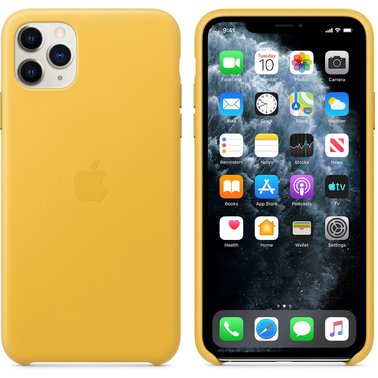 1238219 Чехол кожаный оригинальный iPhone 11 Pro Max Leather Case — Meyer Lemon (MX0A2) - ТвойGadget