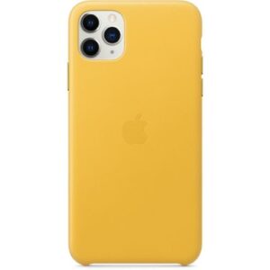 Чехол кожаный оригинальный iPhone 11 Pro Max Leather Case - Meyer Lemon (MX0A2) — изображение 4