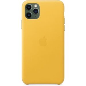 Чехол кожаный оригинальный iPhone 11 Pro Max Leather Case - Meyer Lemon (MX0A2) — изображение 2