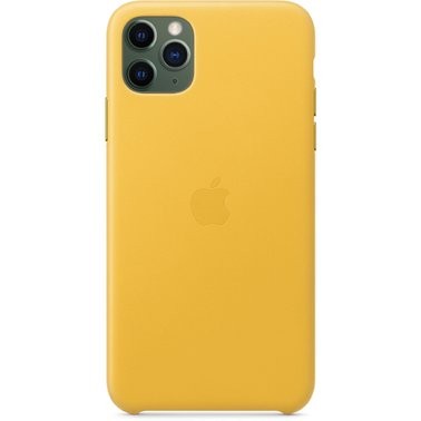 Чехол кожаный оригинальный iPhone 11 Pro Max Leather Case — Meyer Lemon (MX0A2) - ТвойGadget