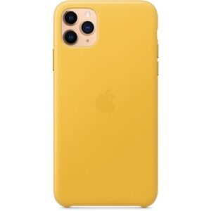 Чехол кожаный оригинальный iPhone 11 Pro Max Leather Case - Meyer Lemon (MX0A2) — изображение 3