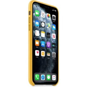 Чехол кожаный оригинальный iPhone 11 Pro Max Leather Case - Meyer Lemon (MX0A2) — изображение 5