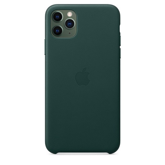 Чохол оригінальний шкіряний iPhone 11 Pro Max Leather Case – Forest Green (MX0C2) - ТвойGadget