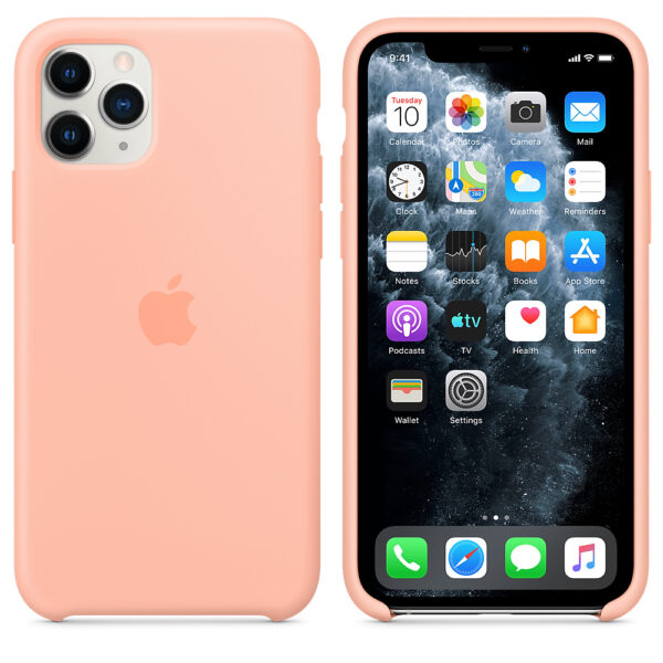 MY1E2_AV5_GEO_AE Чохол силіконовий оригінальний iPhone 11 Pro Silicone Case – Grapefruit (MY1E2) - ТвойGadget