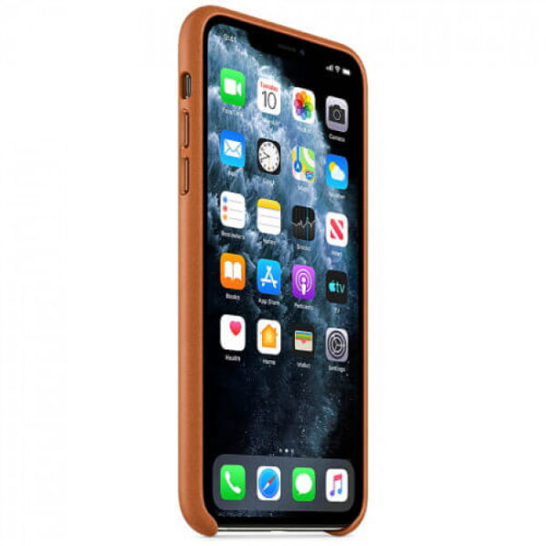 Чохол оригінальний шкіряний iPhone 11 Pro Max Leather Case – Saddle Brown (MX0D2) - ТвойGadget