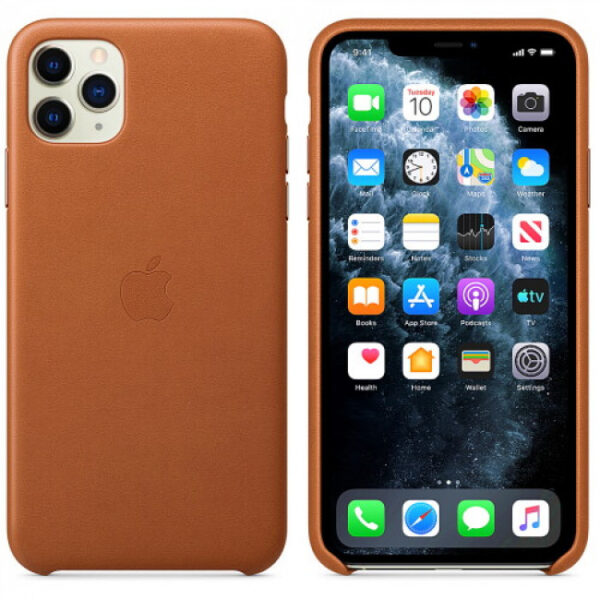 Чохол оригінальний шкіряний iPhone 11 Pro Max Leather Case – Saddle Brown (MX0D2) - ТвойGadget