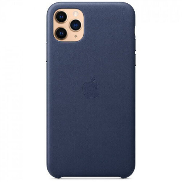 Чохол шкіряний оригінальний iPhone 11 Pro Max Leather Case – Midnight Blue (MX0G2) - ТвойGadget