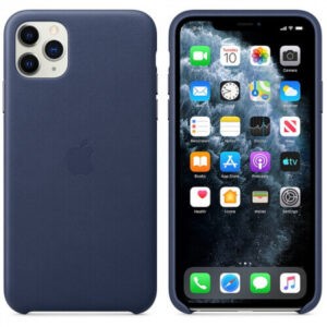 Чохол шкіряний оригінальний iPhone 11 Pro Max Leather Case - Midnight Blue (MX0G2) - Зображення 1