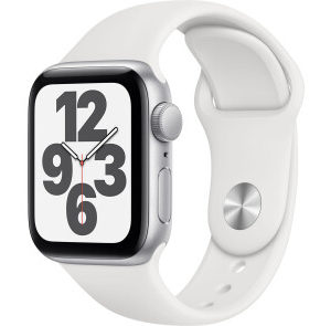 Apple Watch SE GPS 40mm Silver Aluminum Case w. White Sport B. (MYDM2)