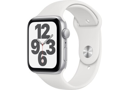 Apple Watch SE GPS 44mm Silver Aluminum Case w. White Sport B. (MYDQ2) - ТвойGadget