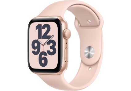 Apple Watch SE GPS 44mm Gold Aluminum Case w. Pink Sand Sport B. (MYDR2) - ТвойGadget
