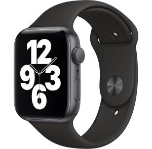 Apple Watch SE GPS 44mm Space Gray Aluminum Case w. Black Sport B. (MYDT2)