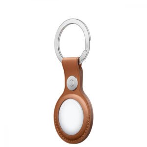 Apple AirTag Leather Key Ring Saddle Brown (MX4M2) - ТвойGadget