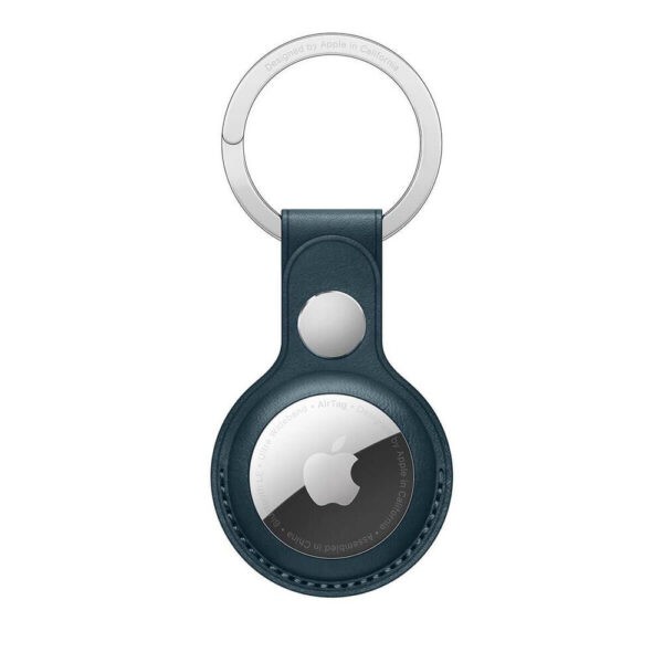 Apple AirTag Leather Key Ring Blue (MHJ23) - ТвойGadget
