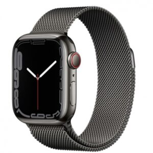 Apple Watch Series 7 GPS + Cellular 41mm Graphite Stainless Steel Case with Graphite Milanese Loop (MKHK3) — изображение 1