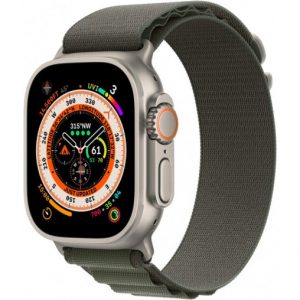 Apple Watch Ultra GPS + Cellular 49mm Titanium Case with Green Alpine Loop - Medium (MQEW3/MQFN3) — изображение 1
