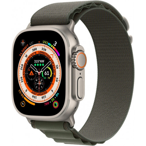 Apple Watch ALpine Green Apple Watch Ultra GPS + Cellular 49mm Titanium Case with Green Alpine Loop — Medium (MQEW3/MQFN3) - ТвойGadget