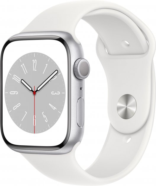 Apple Watch Series 8 GPS 41mm Silver Aluminum Case with White S. Band (MP6K3) - ТвойGadget