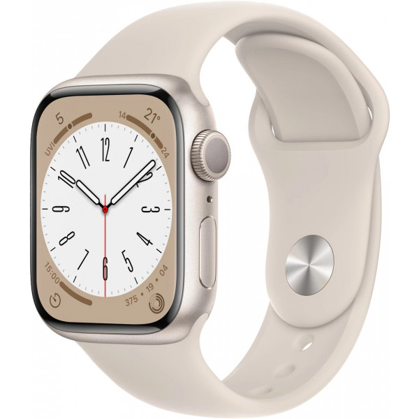 Apple Watch Series 8 Starlight Apple Watch Series 8 GPS 41mm Starlight Aluminum Case with Starlight Sport Band (MNP63) - ТвойGadget