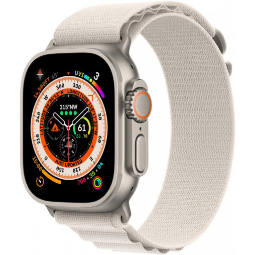 Apple Watch Ultra GPS + Cellular 49mm Titanium Case with Starlight Alpine Loop — Small (MQEY3/MQFQ3) - ТвойGadget