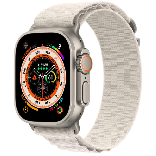 Apple watch Ultra Starlight Apple Watch Ultra GPS + Cellular 49mm Titanium Case with Starlight Alpine Loop — Medium (MQF03/MQFR3) - ТвойGadget