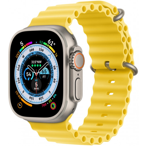 Apple Watch Ultra Yellow Apple Watch Ultra GPS + Cellular 49mm Titanium Case with Yellow Ocean Band (MNH93/MNHG3) - ТвойGadget