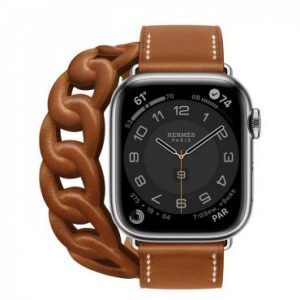 Apple Watch Hermes Series 7 LTE 41mm Silver S. Steel Case w. Fauve Leather D. Tour (MKLK3+MKFV3) - Зображення 2