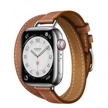 Apple Watch Hermes Series 7 LTE 41mm Silver S. Steel Case w. Gold S. Leather Attelage D.Tour_1 Apple Watch Hermes Series 7 LTE 41mm Silver S. Steel Case w. Gold S. Leather Attelage D.Tour (MKLK3+MKG13) - ТвойGadget