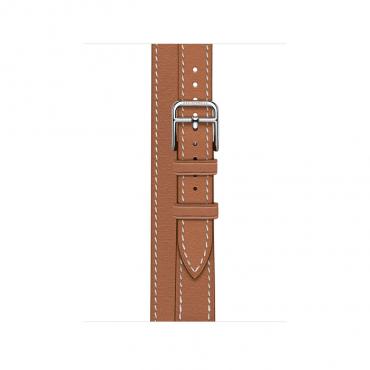 Apple Watch Hermes Series 7 LTE 41mm Silver S. Steel Case w. Gold S. Leather Attelage D.Tour (MKLK3+MKG13) - ТвойGadget