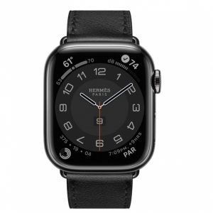 Apple Watch Hermes Series 7 LTE 41mm Space Black S. Steel Case w. Noir Single Tour (MKHP3) - Зображення 2
