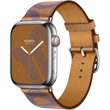 Apple Watch Hermes Series 7 LTE 45mm Silver S. Steel Case w. Bis:Bleu Tlectrique S.Leather_1 Apple Watch Hermes Series 7 LTE 45mm Silver S. Steel Case w. Bis/Bleu Tlectrique S.Leather (MKMG3+MKGC3) - ТвойGadget