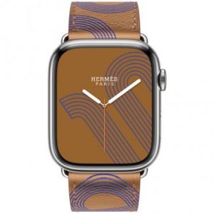 Apple Watch Hermes Series 7 LTE 45mm Silver S. Steel Case w. Bis/Bleu Tlectrique S.Leather (MKMG3+MKGC3) - Зображення 2