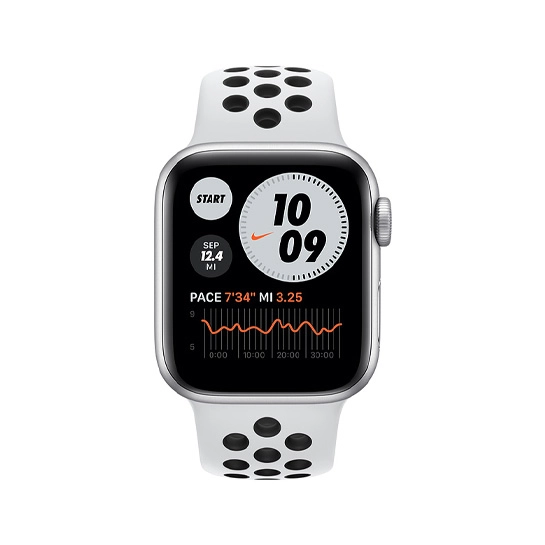 Apple Watch Nike SE GPS + Cellular 40mm Silver Aluminum Case w. Pure Platinum/Black Nike Sport B. (MYYR2) - ТвойGadget