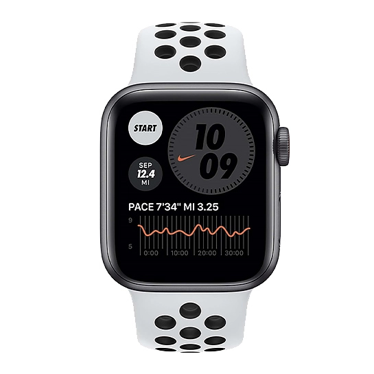 Apple Watch Nike SE GPS + Cellular 44mm Space Gray Aluminum w. Pure Platinum/Black Nike Sport B. (MYYP2) - ТвойGadget