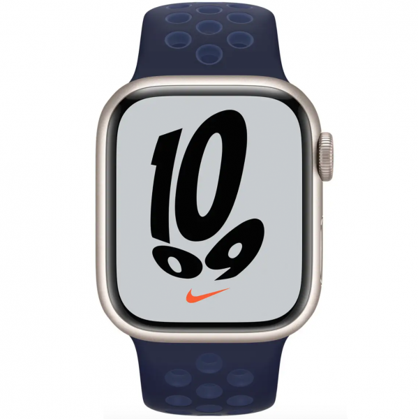 Apple Watch Nike Series 7 LTE 45mm Starlight A. Case with M. Navy/Mystic N. Nike S. Band (MKMD3+ML8C3) - ТвойGadget
