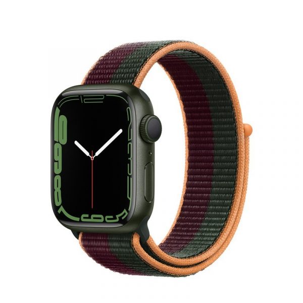 Apple Watch Series 7 GPS 41mm Green Aluminum Case With Dark Cherry/Forest Green Sport Loop (MKNF3) - ТвойGadget