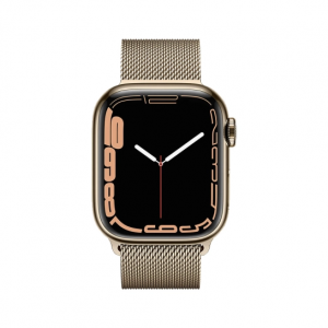 Apple Watch Series 7 GPS + Cellular 41mm Gold Stainless Steel Case with Gold Milanese Loop (MKHH3) - Зображення 2
