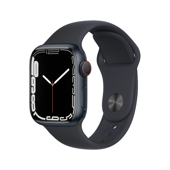 Apple Watch Series 7 GPS + Cellular 41mm Midnight Aluminum Case w. Midnight S. Band_1 Apple Watch Series 7 GPS + Cellular 41mm Midnight Aluminum Case w. Midnight S. Band (MKH73) - ТвойGadget